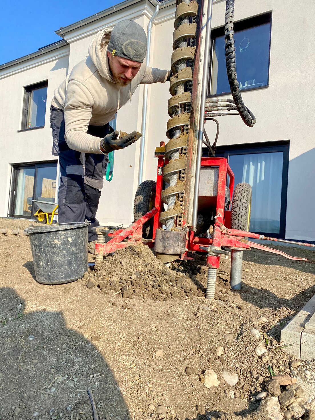 Bohrbrunnen-Bohranlage im Einsatz